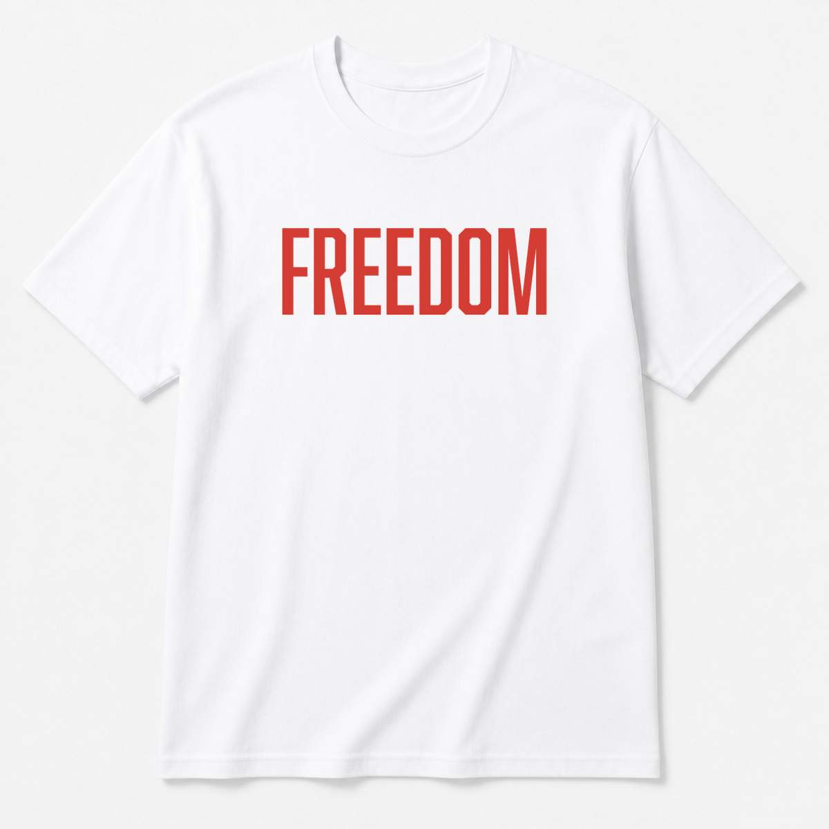 FREEDOM T-Shirt in White with Red Text