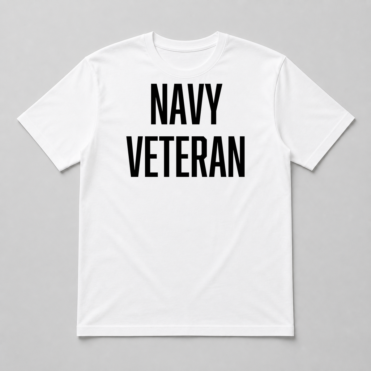 Navy Veteran T-Shirt in White