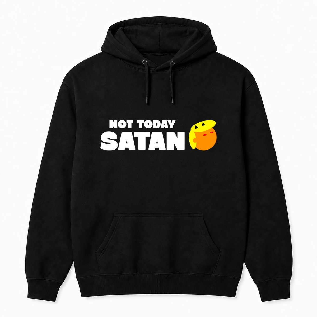 Black Not Today Satan hoodie — front view
